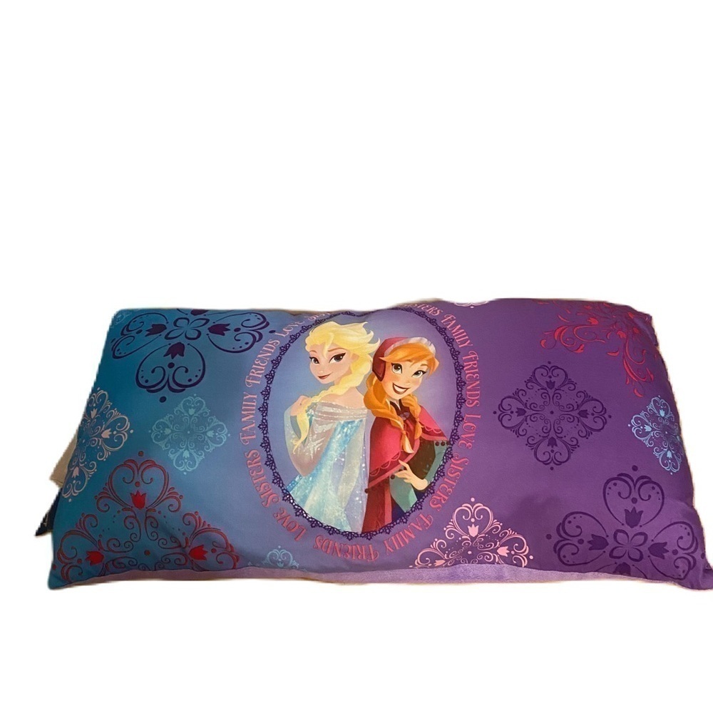 Disney Frozen Rectangular Pillow Elsa Anna Purple Kids Bedding